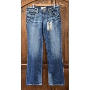 NWT Women's Abercrombie & Fitch Emma Boot Cut Jeans Sz 10 33" Ins Flap Pockets